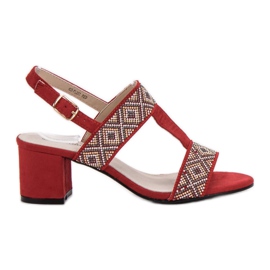 Goodin Sandalias de tacón rojo
