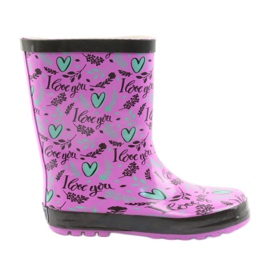 American Club Botas de corazón americano negro violeta verde