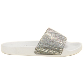 Bella Star Pantuflas Con Circonita Cúbica blanco