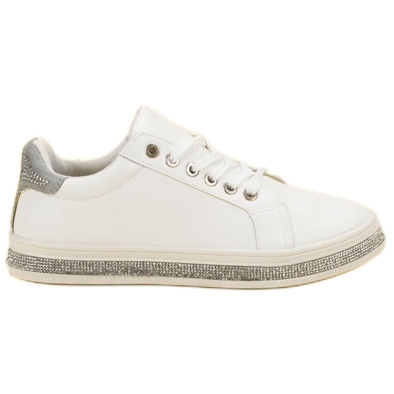 SDS Calzado deportivo con circonita cúbica blanco