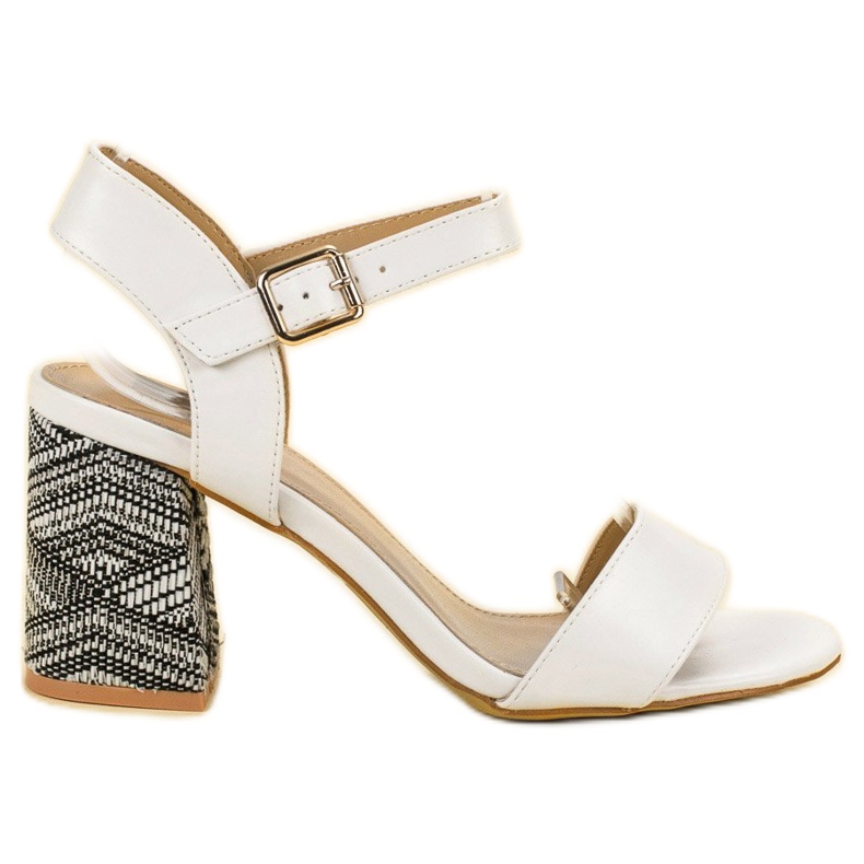SDS Sandalias Con Tacón Decorativo blanco