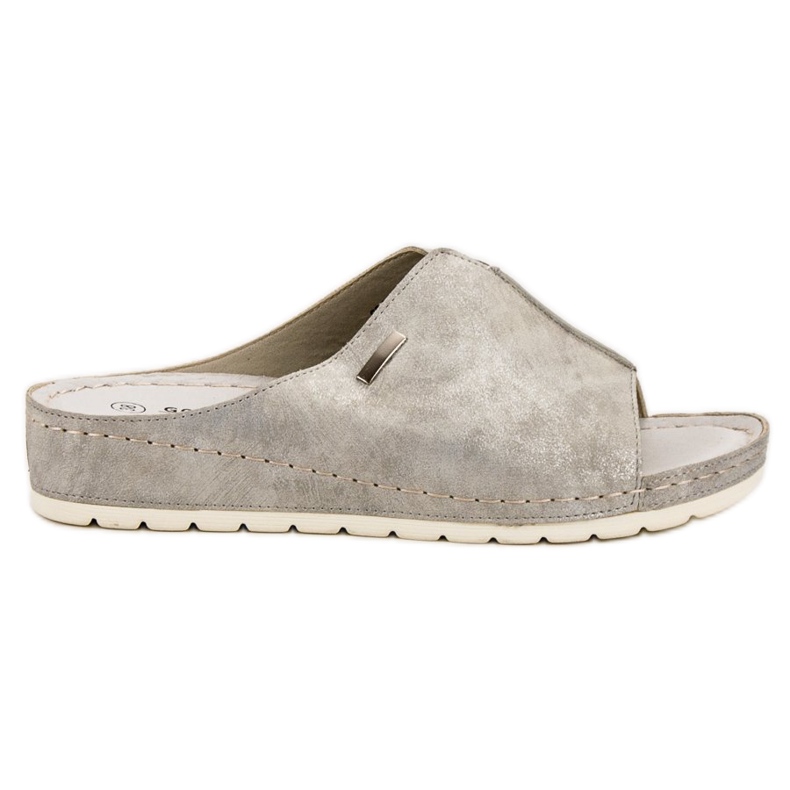 Goodin Pantuflas plateadas gris