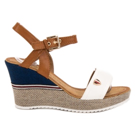 Goodin Sandalias de moda blanco marrón