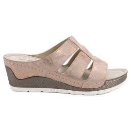 Goodin Sandalias de cuña rosa