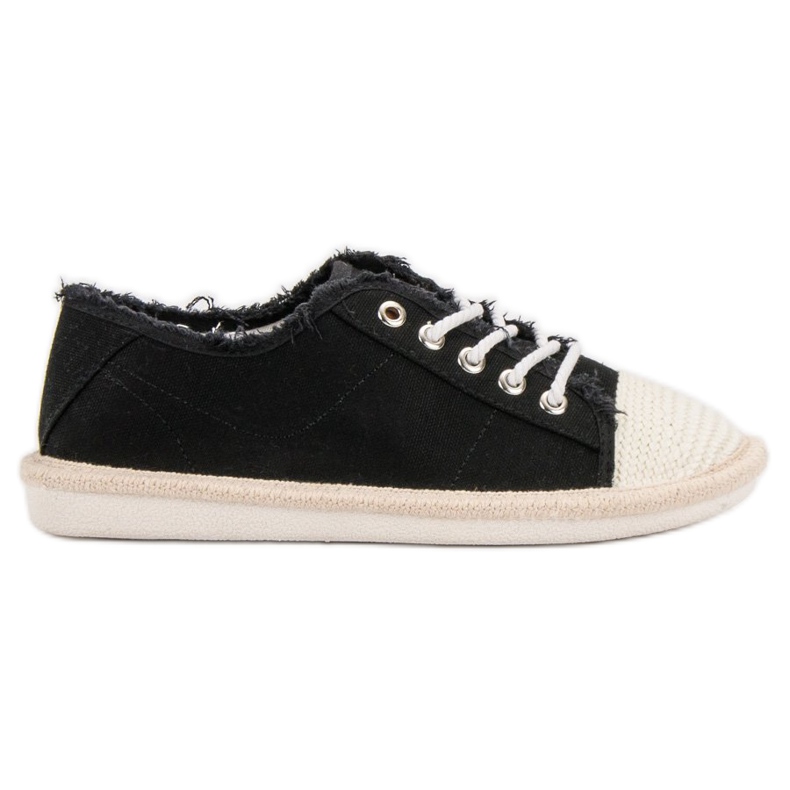 SHELOVET Alpargatas con cordones negro SHELOVET Alpargatas con cordones negro