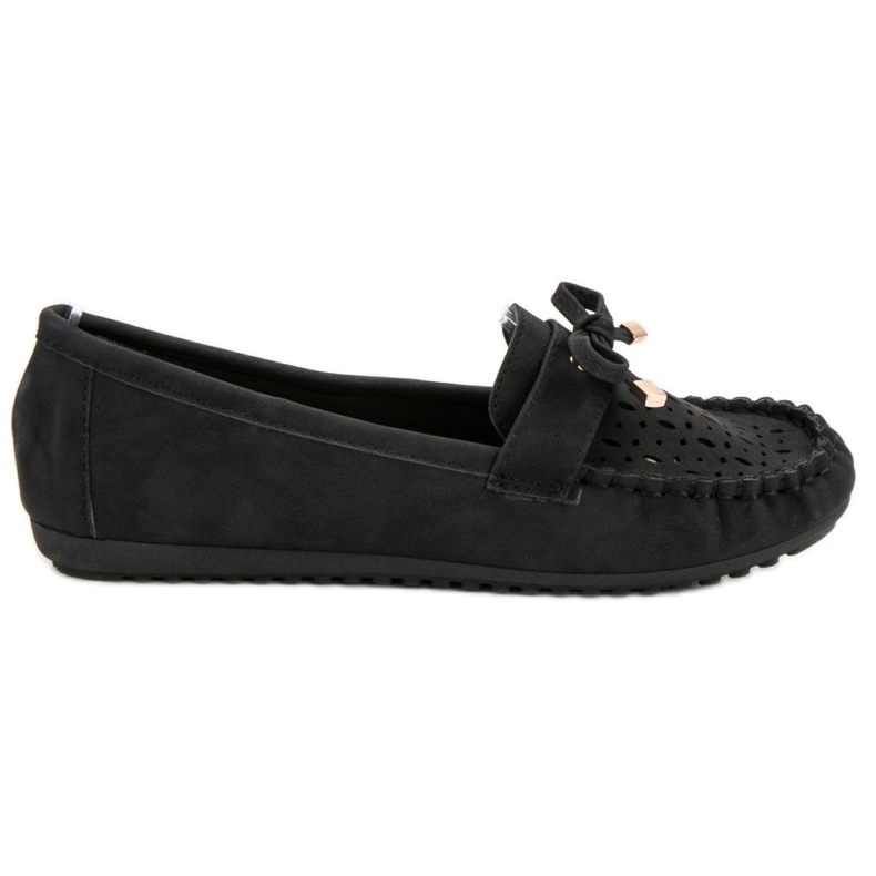 Top Shoes Mocasines negros calados