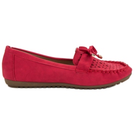 Top Shoes Mocasines calados rojos