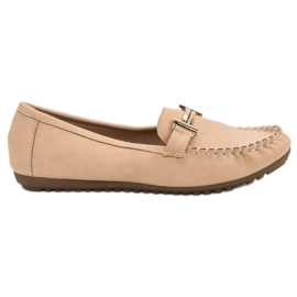 Top Shoes Mocasines beige de mujer