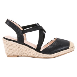 SHELOVET Alpargatas de cuña negro