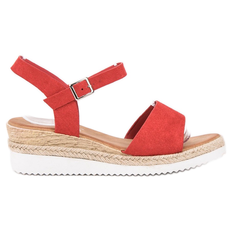 SDS Sandalias rojas con purpurina rojo