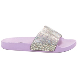 Bello Star Pantuflas con Cristales púrpura