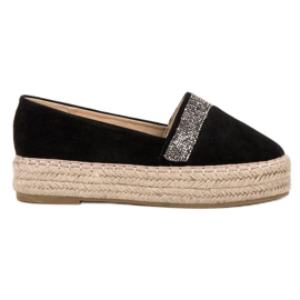 SHELOVET Alpargatas Con Cristales negro