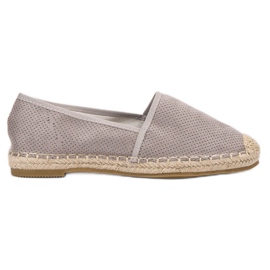 Ideal Shoes Zapatos sin cordones de gamuza gris