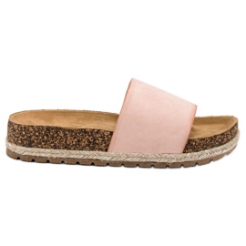 Bestelle Pantuflas clásicas de gamuza rosado