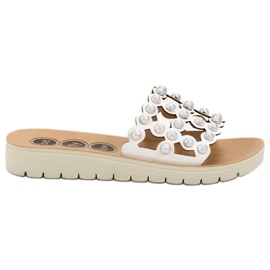 SHELOVET Pantuflas de mujer casual blanco