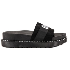 Erynn Zapatillas de gamuza Love negro
