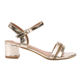 SHELOVET Sandalias doradas con estilo dorado