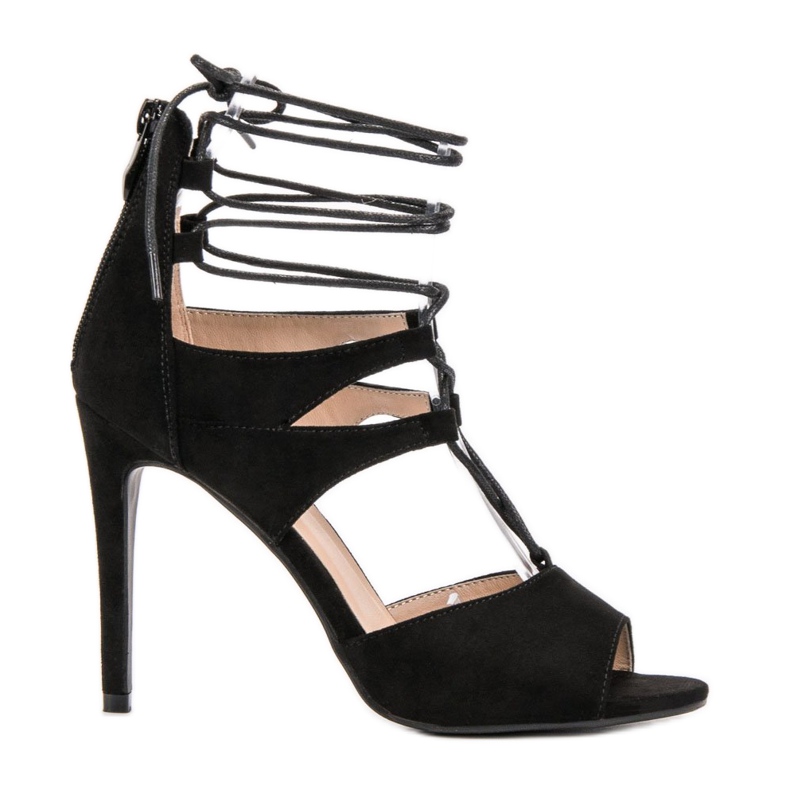 SHELOVET Tacones negros atados