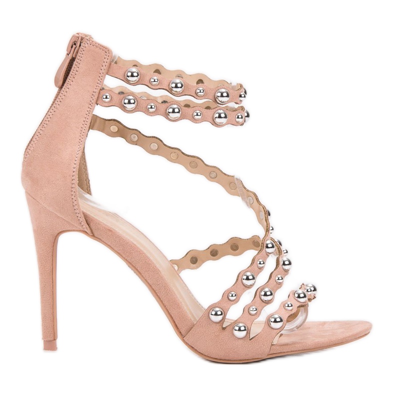 SHELOVET Sandalias sexy de tacón alto marrón