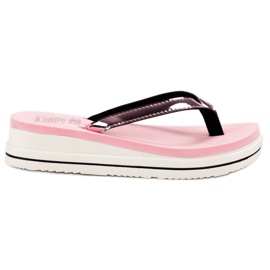 SHELOVET Chanclas de cuña rosado