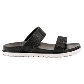 Bello Star Pantuflas Brillantes negro