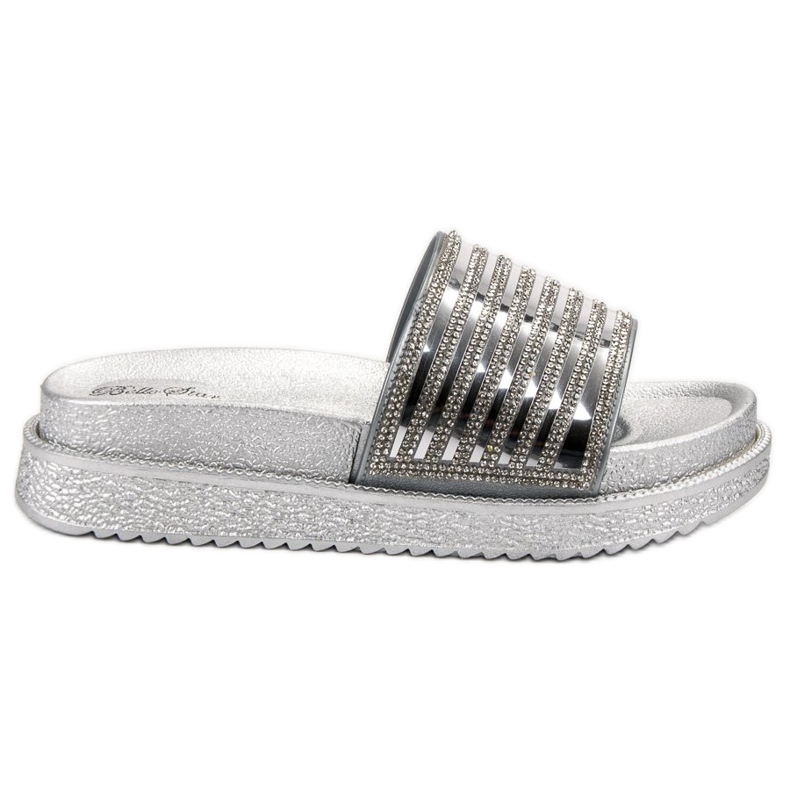 Bello Star Pantuflas con Cristales gris