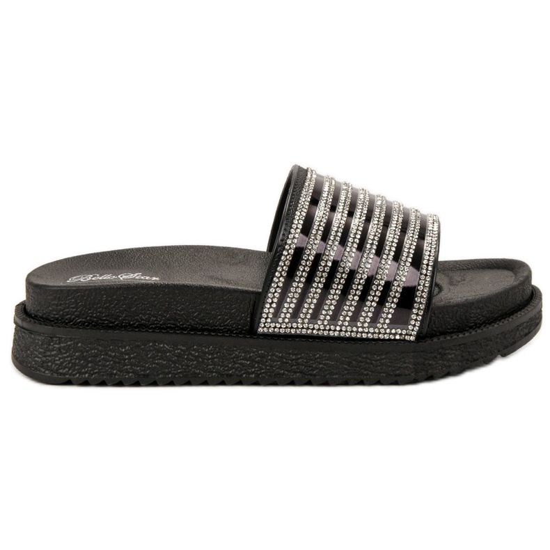 Bello Star Pantuflas con Cristales negro