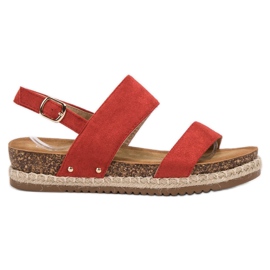 Bestelle Sandalias con purpurina rojo