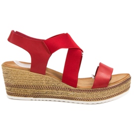 Flyfor Sandalias ligeras sin cordones rojo