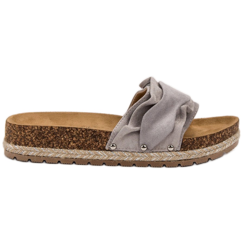 Bestelle Pantuflas Con Volante gris