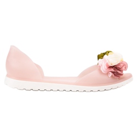 Ideal Shoes Meliski con flores marrón