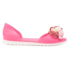 Ideal Shoes Meliski con flores rosado