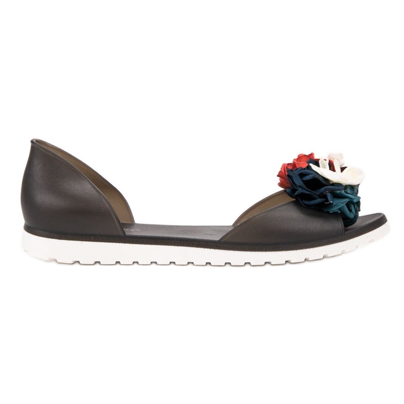 Ideal Shoes Meliski con flores negro