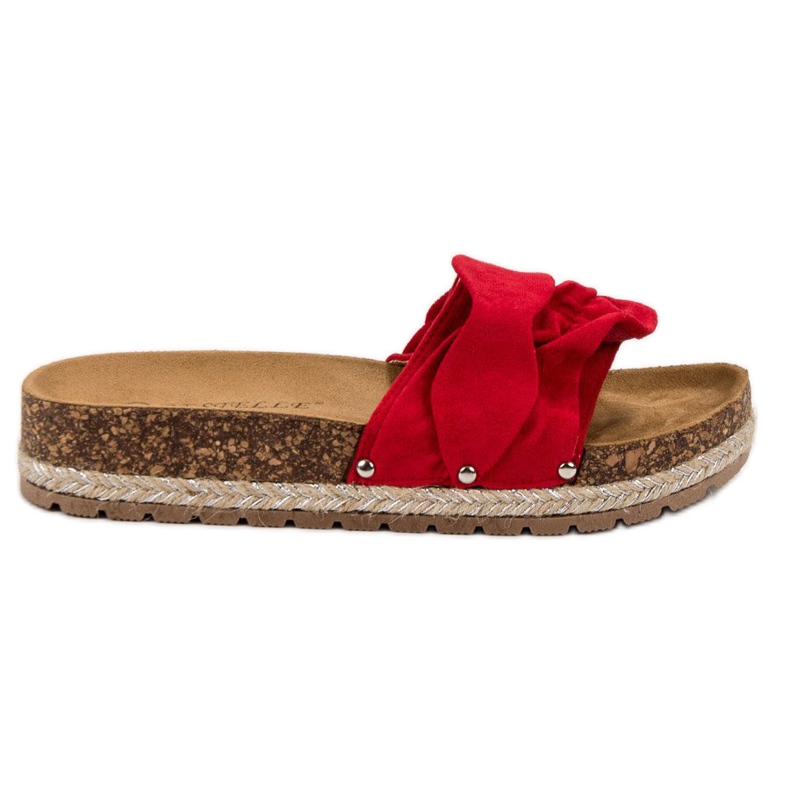 Bestelle Pantuflas Con Volante rojo