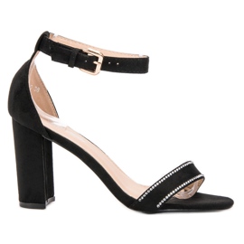 Abloom Sandalias con cristales negro