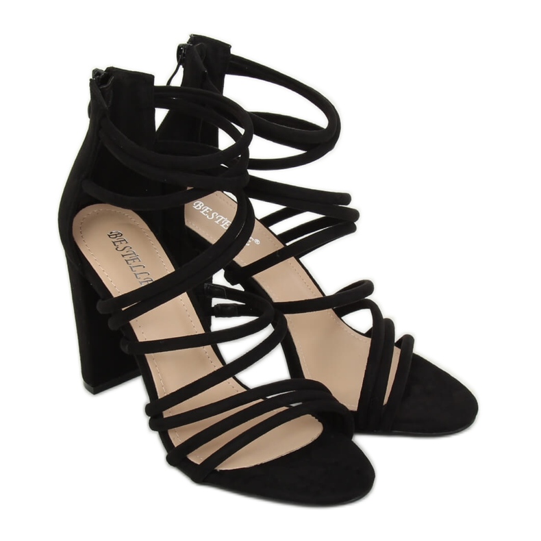 Sandalias negras de tacón AT-0662-L Black negro Sandalias negras de tacón AT-0662-L Black negro