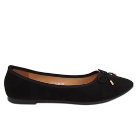 Black 8F58 Bailarinas negras con puntera de almendra negro