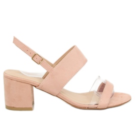 Sandalias de tacón rosa 660-1 / SA-2 Pink rosado