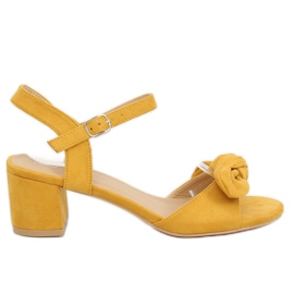 Amarillo FH-3M22 Sandalias de tacón amarillo