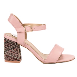 SDS Sandalias Con Tacón Decorativo rosa