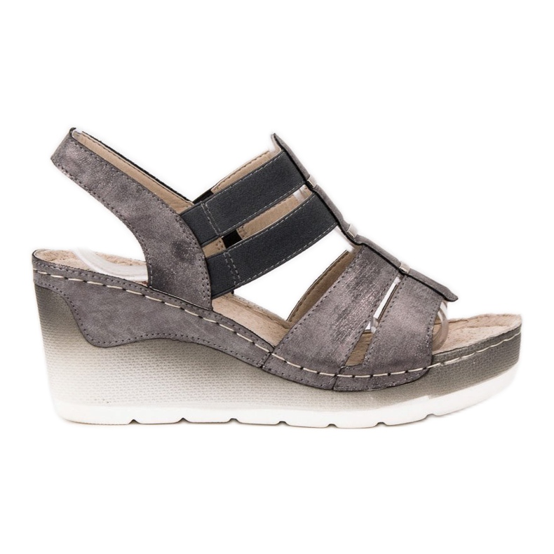 Goodin Sandalias de cuña cómodas gris Goodin Sandalias de cuña cómodas gris