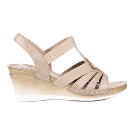 Goodin Sandalias de cuña sin cordones marrón