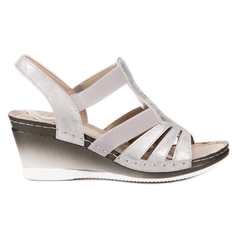 Goodin Sandalias de cuña sin cordones gris