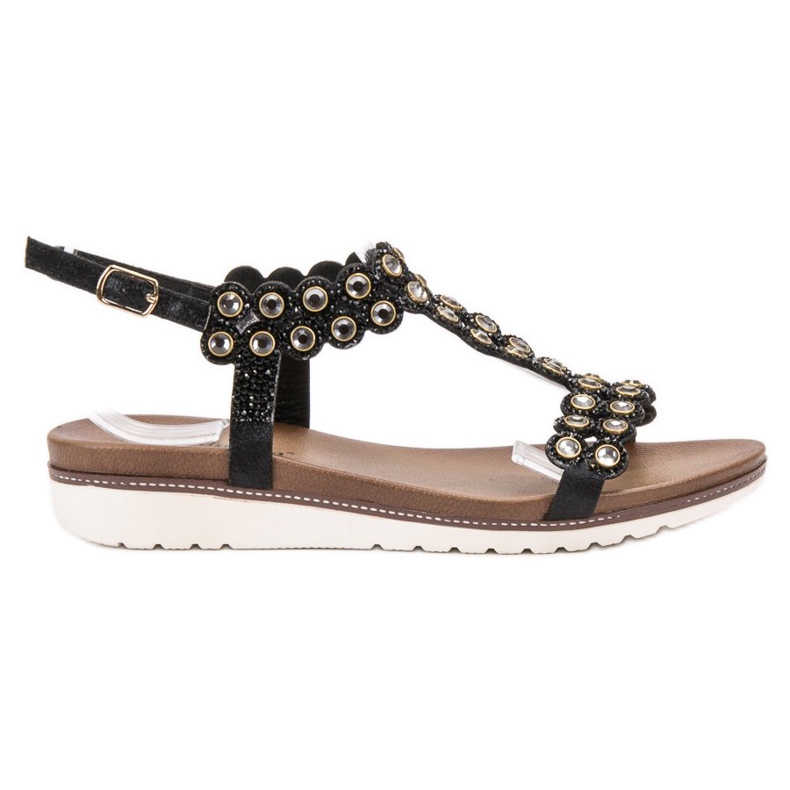 SHELOVET Sandalias con adornos negro