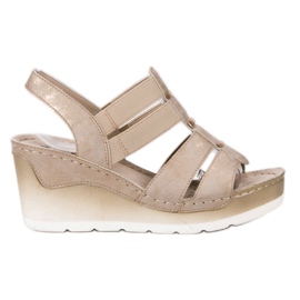 Goodin Sandalias de cuña cómodas amarillo