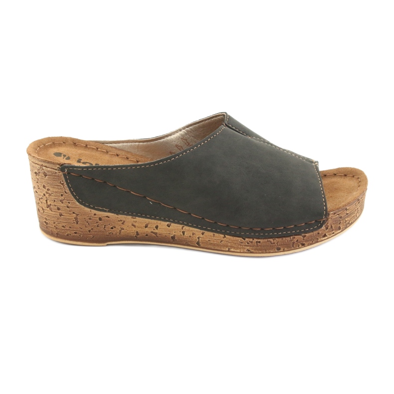 Zapatillas de mujer cuña Inblu NG002 negro marrón multicolor