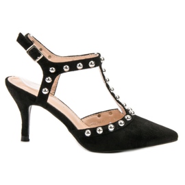 Bestelle Tacones altos con tacón expuesto negro Bestelle Tacones altos con tacón expuesto negro