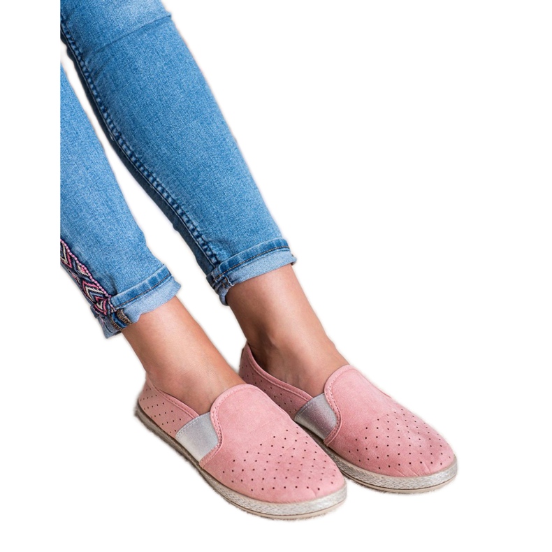 Mckeylor Slipons de gamuza rosado