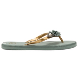 Ax Boxing Chanclas con Flores verde