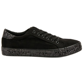 SHELOVET Zapatillas con suela de purpurina negro